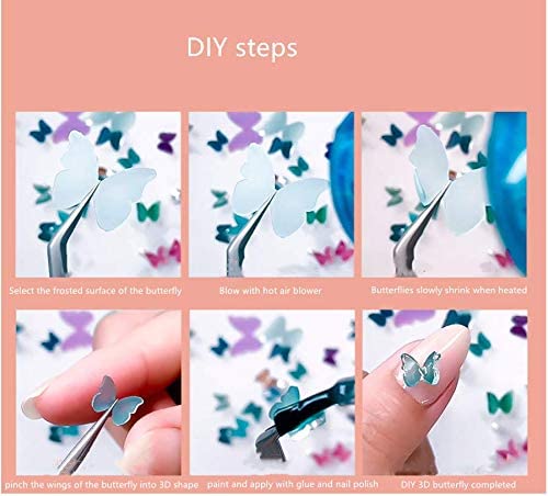Shrinkable 3D Butterfly Nail Art Stickers