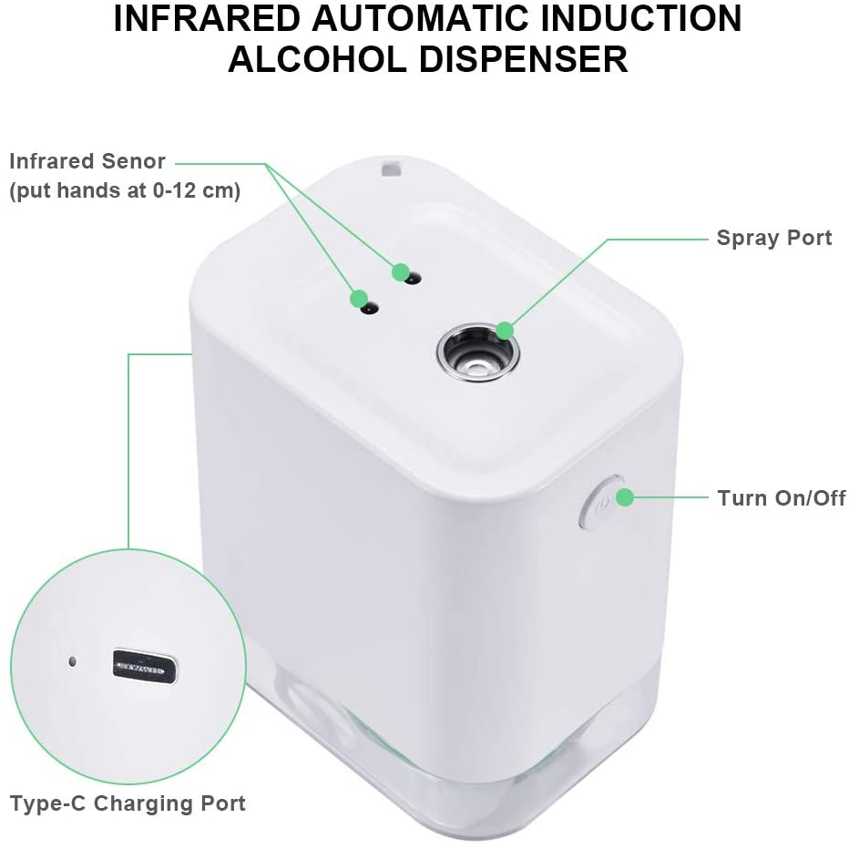 Infrared Automatic Rechargable Alcohol/Sanitizer Dispenser